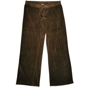 Juicy Couture Vintage Mid Rise Straight Leg Brown Velour Joggers - Sz M